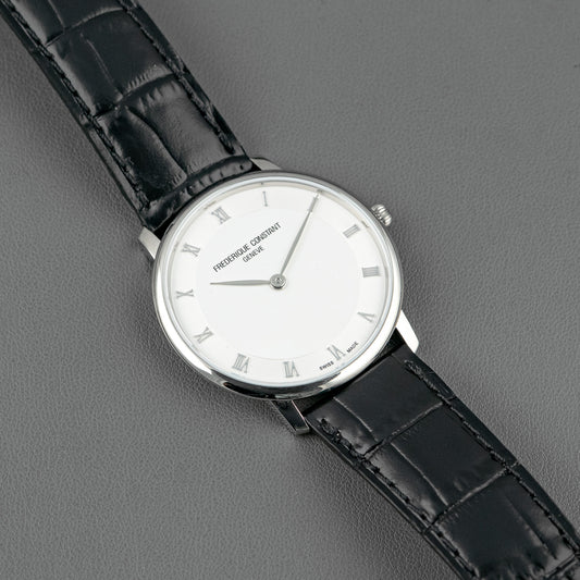Frederique Constant Slimline Quartz Roman Dial Steel 37mm