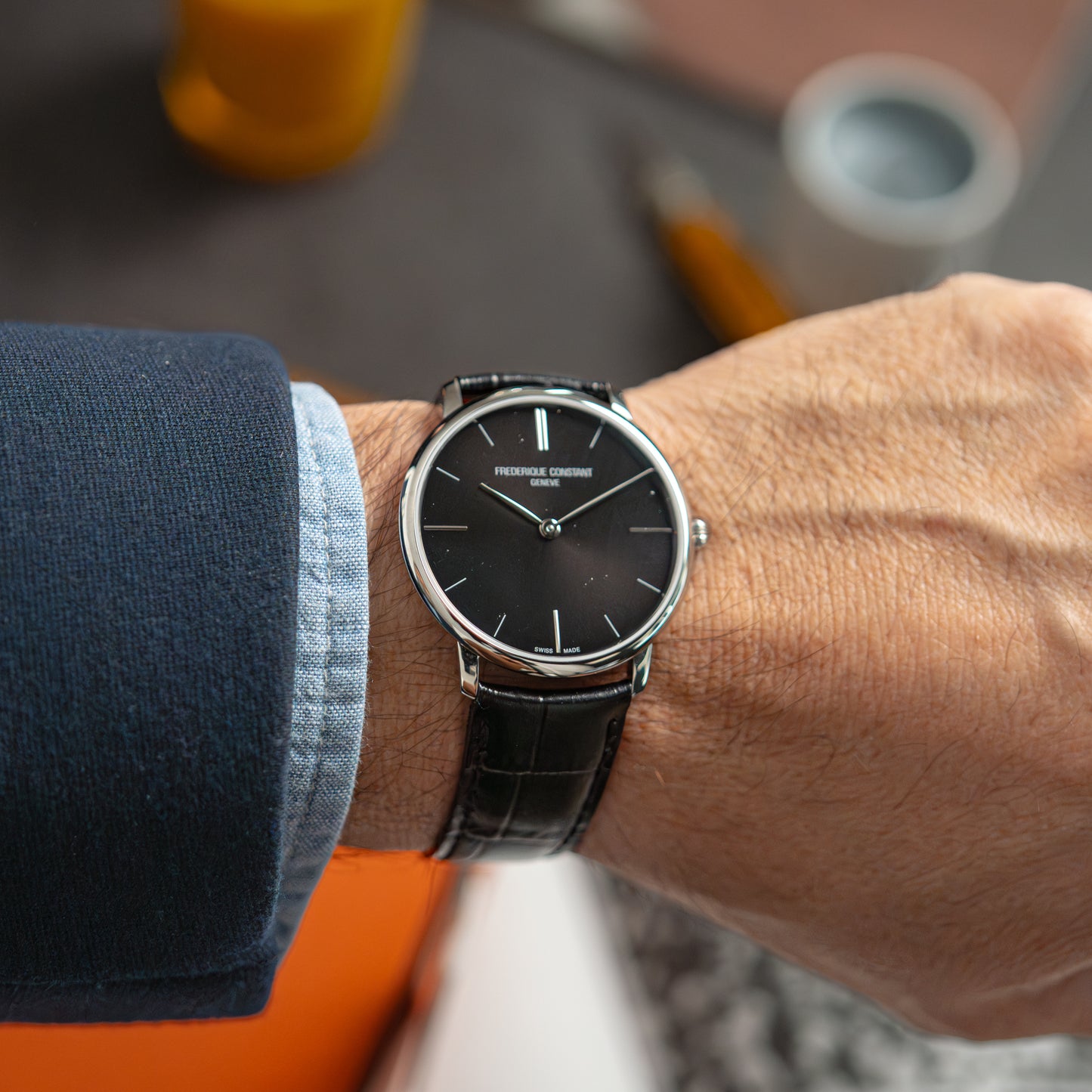 Frédérique Constant Slimline Quartz Black Dial 40mm