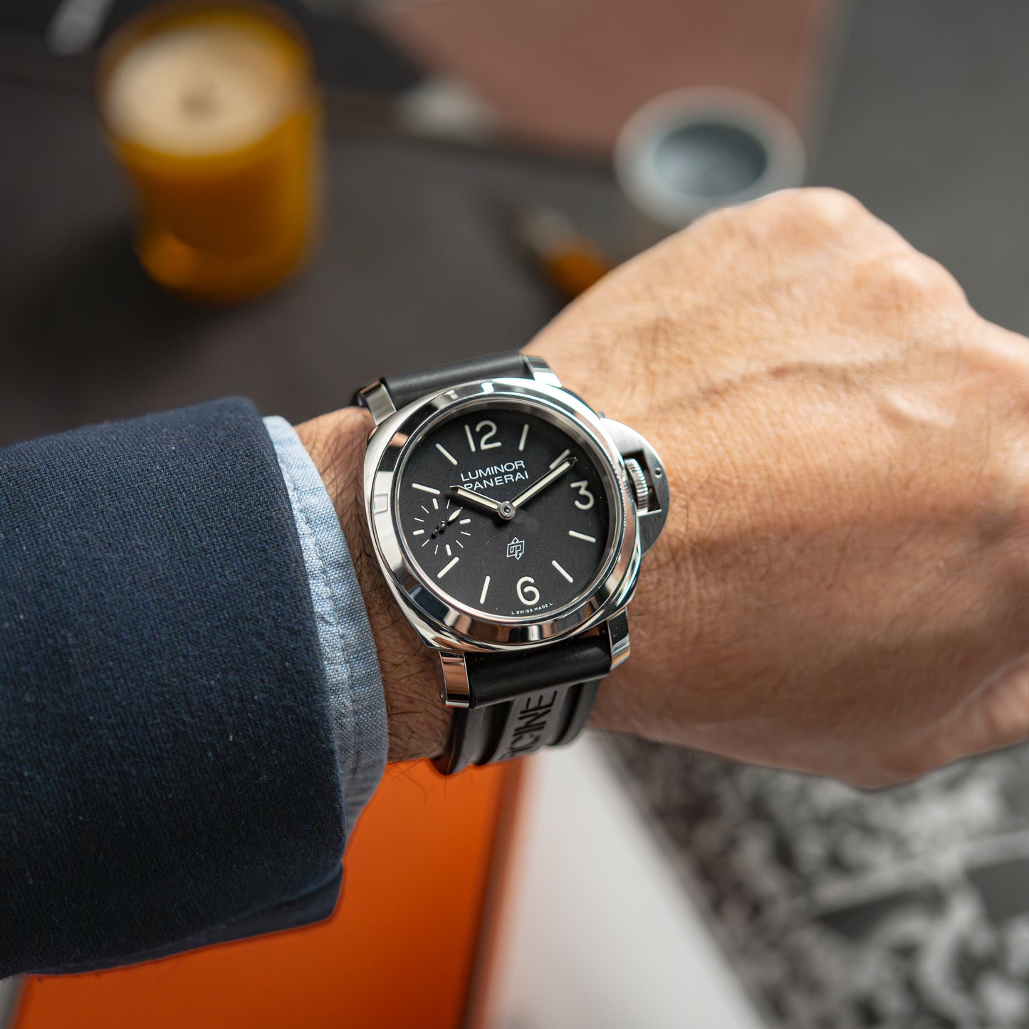 Panerai Luminor Logo Manual Wind Black Dial 44mm