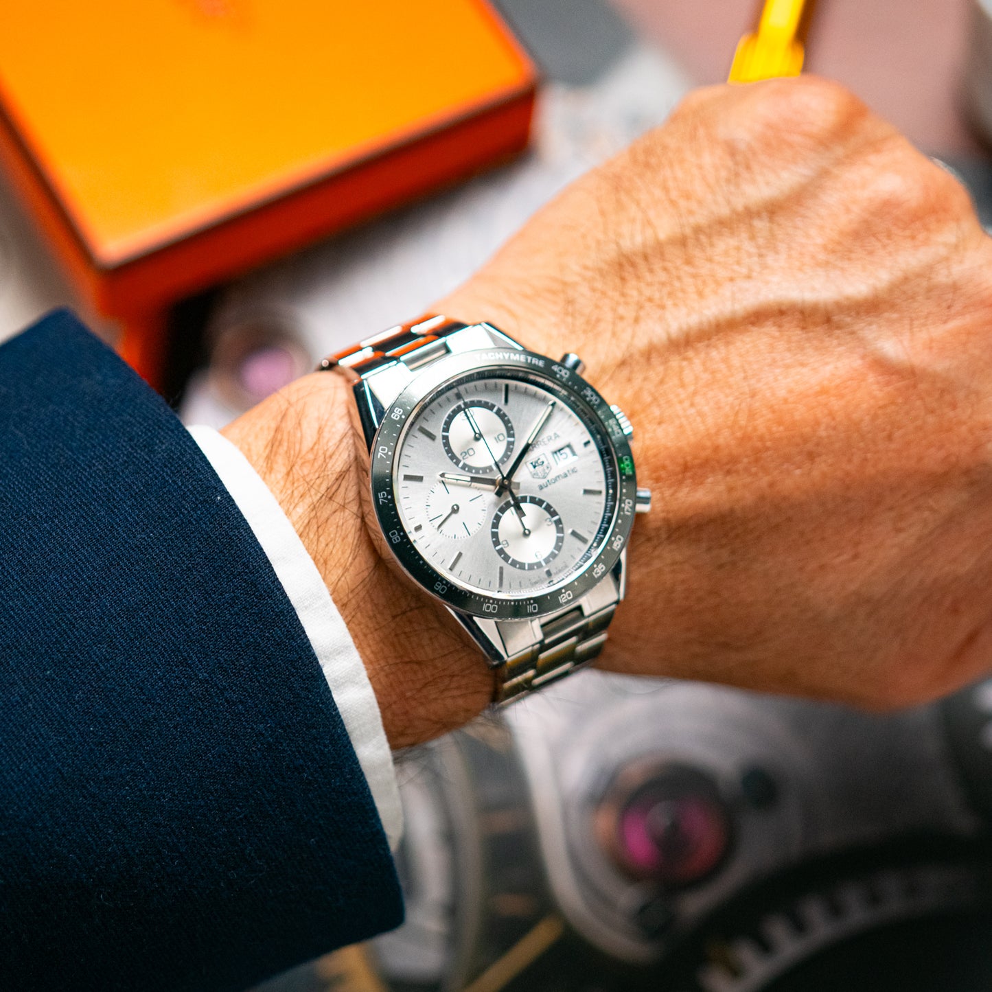 TAG Heuer Carrera Automatic Chronograph Silver Dial 41mm
