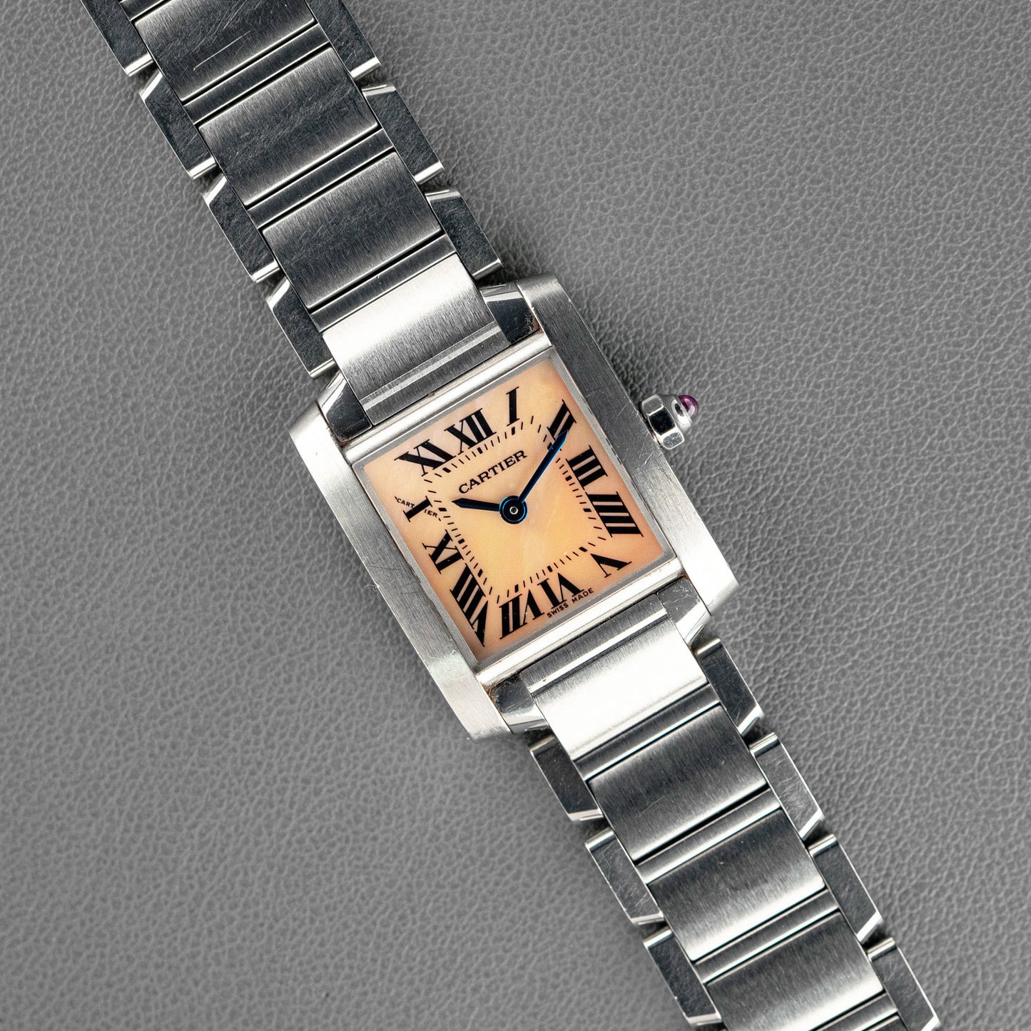 Cartier Tank Française Quartz Pink Dial Steel 20mm