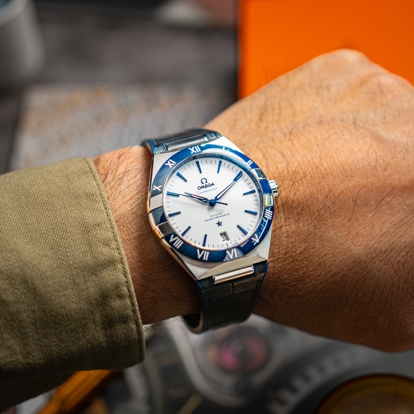 Omega Constellation Automatic White Dial Blue 41mm