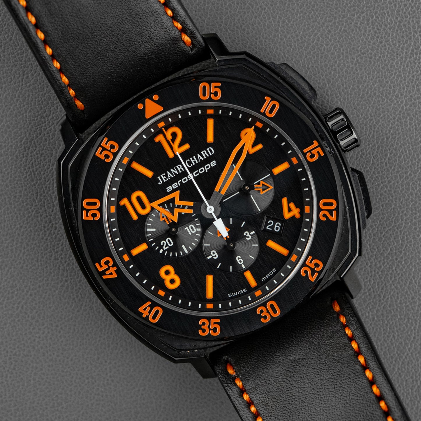 JeanRichard Aeroscope Automatic Chronograph Black Orange 44mm