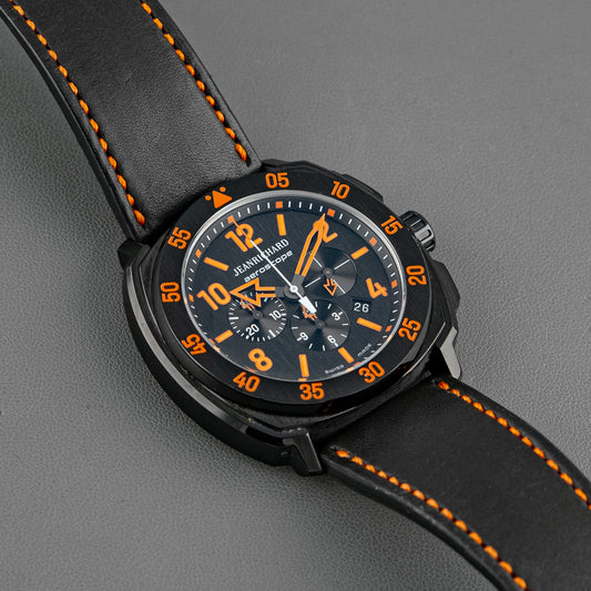 JeanRichard Aeroscope Automatic Chronograph Black Orange 44mm