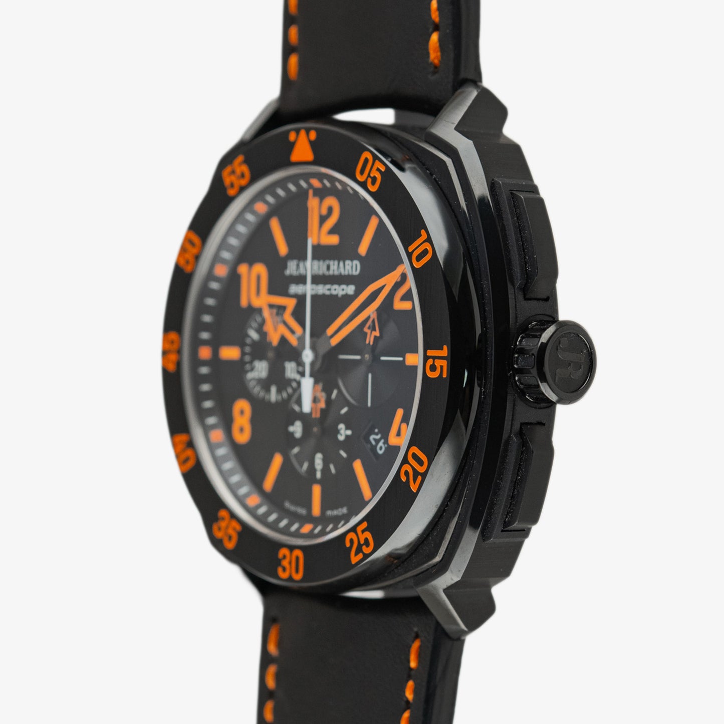 JeanRichard Aeroscope Automatic Chronograph Black Orange 44mm