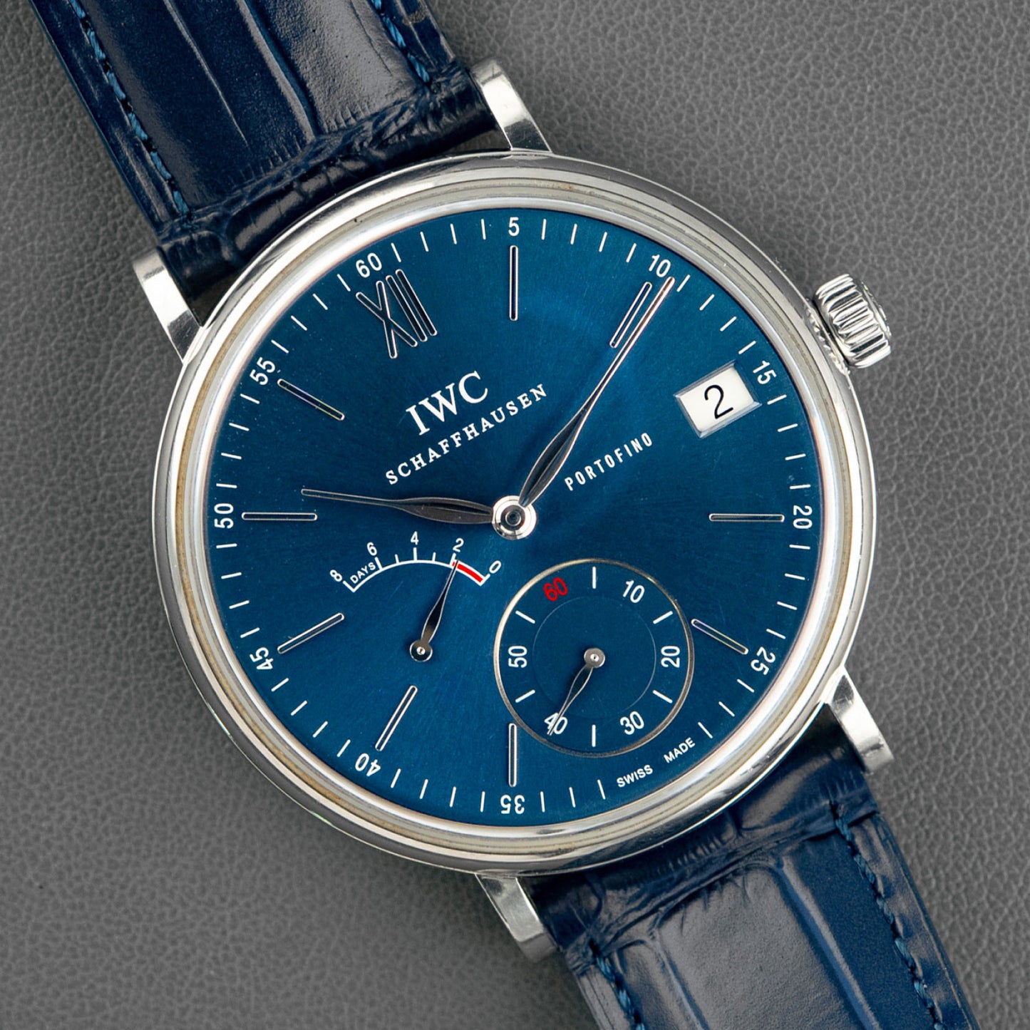 IWC Portofino Hand-Wound Eight Days Automatic Blue 45mm