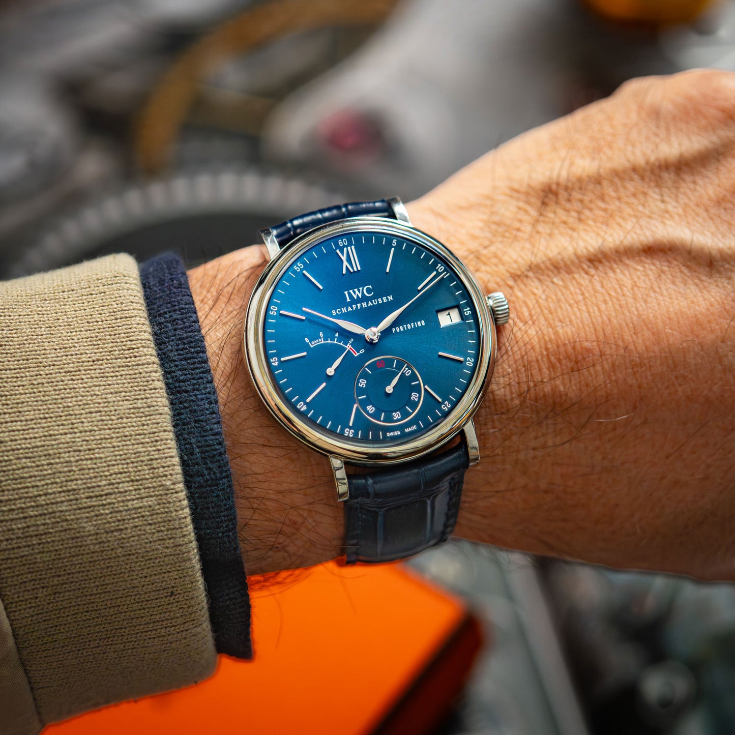 IWC Portofino Hand-Wound Eight Days Automatic Blue 45mm