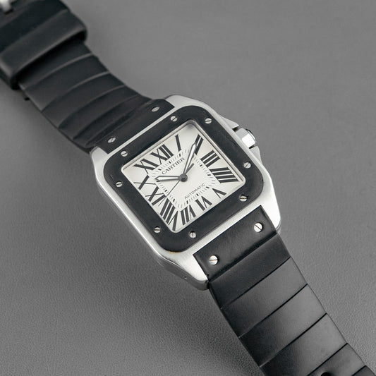Cartier Santos 100XL Automatic Steel Black Bezel 41mm