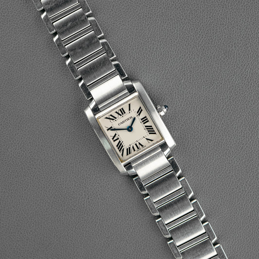Cartier Tank Française Quartz Steel Silver Dial 20mm
