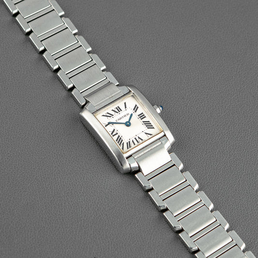 Cartier Tank Française Quartz Steel Silver Dial 20mm