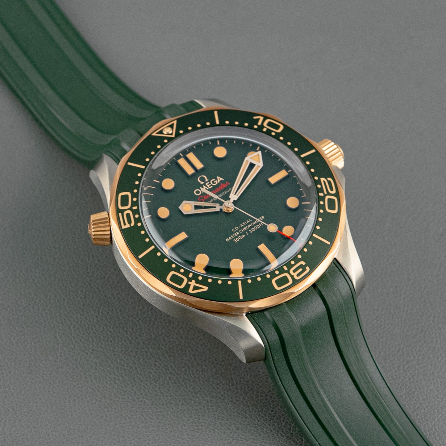 Omega Seamaster Diver 300M Green Sedna Gold Bezel 42mm