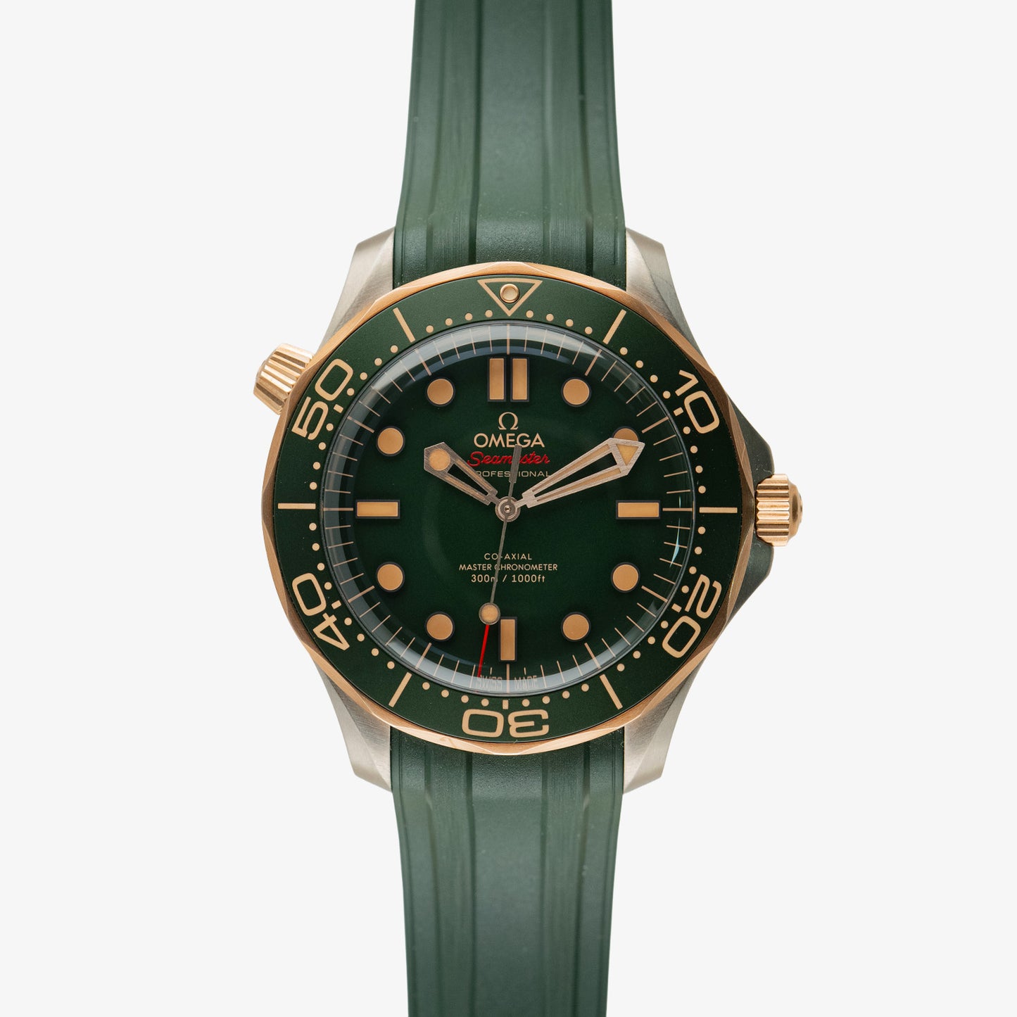 Omega Seamaster Diver 300M Green Sedna Gold Bezel 42mm