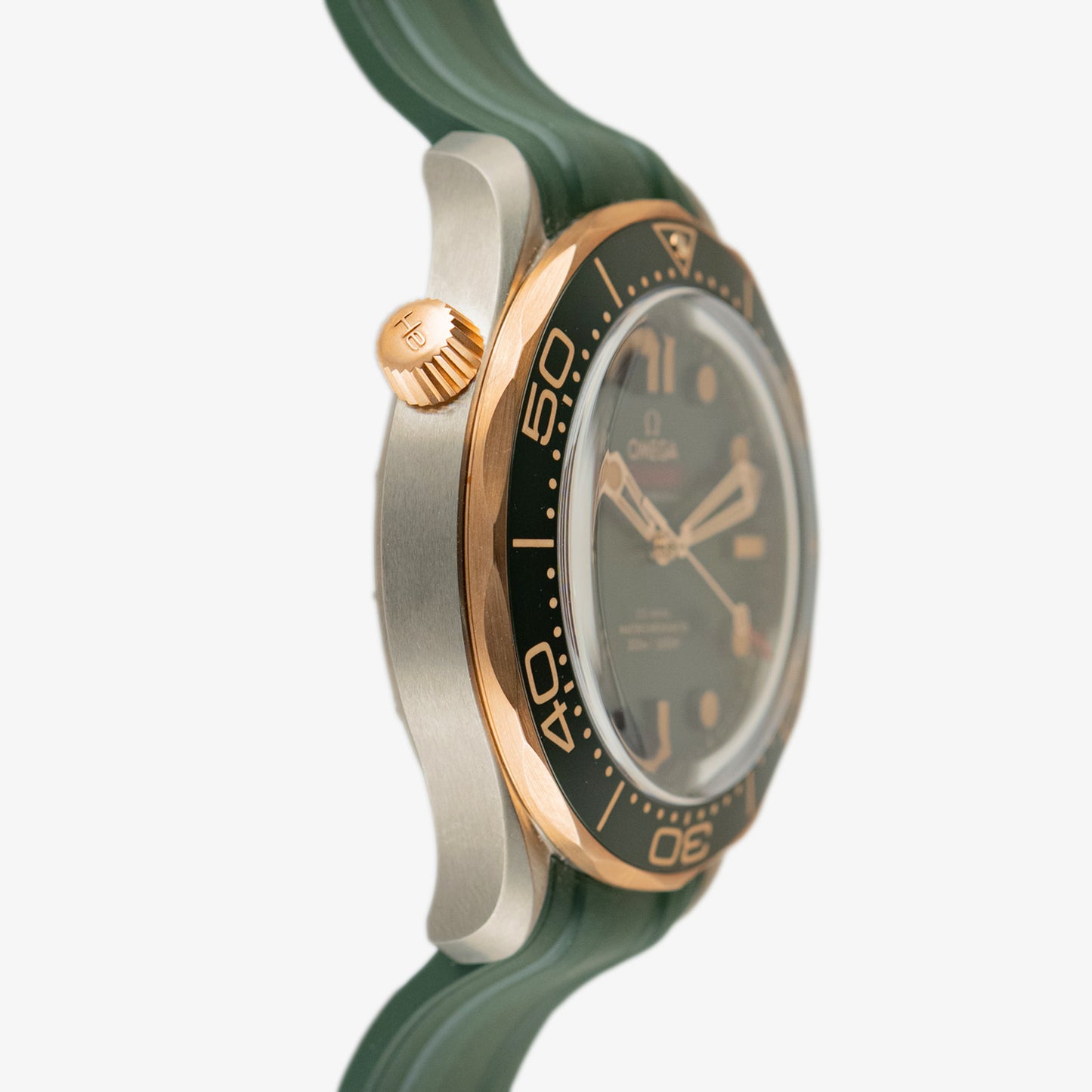 Omega Seamaster Diver 300M Green Sedna Gold Bezel 42mm