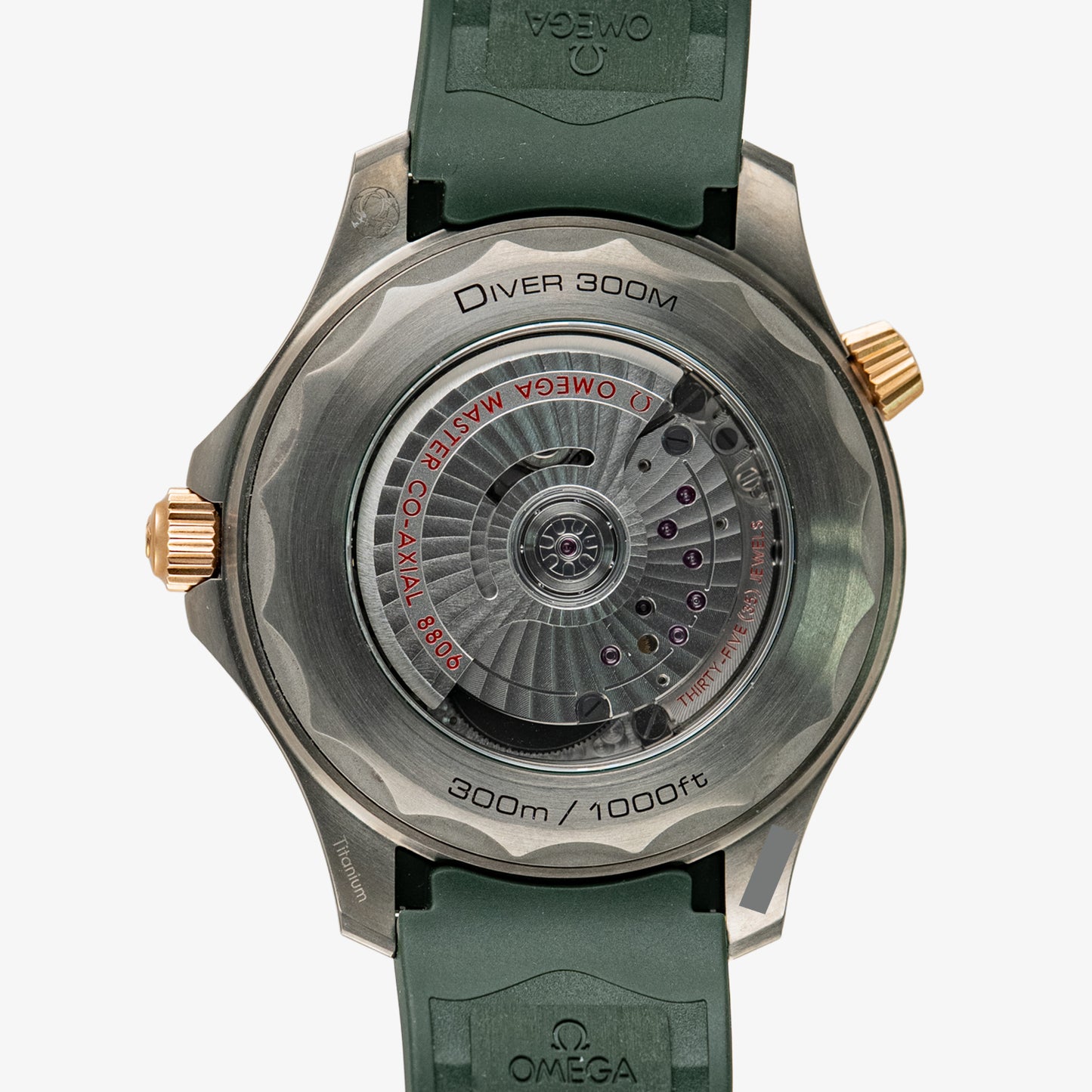 Omega Seamaster Diver 300M Green Sedna Gold Bezel 42mm