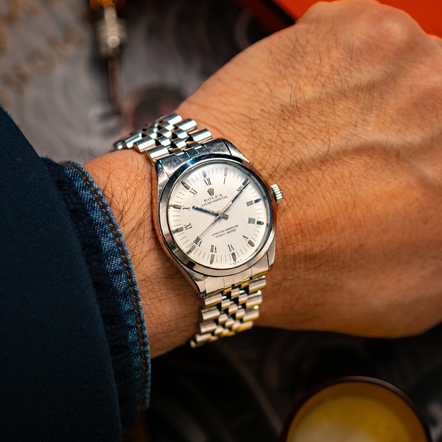Rolex Oyster Perpetual 1002 Automatic White Roman 34mm
