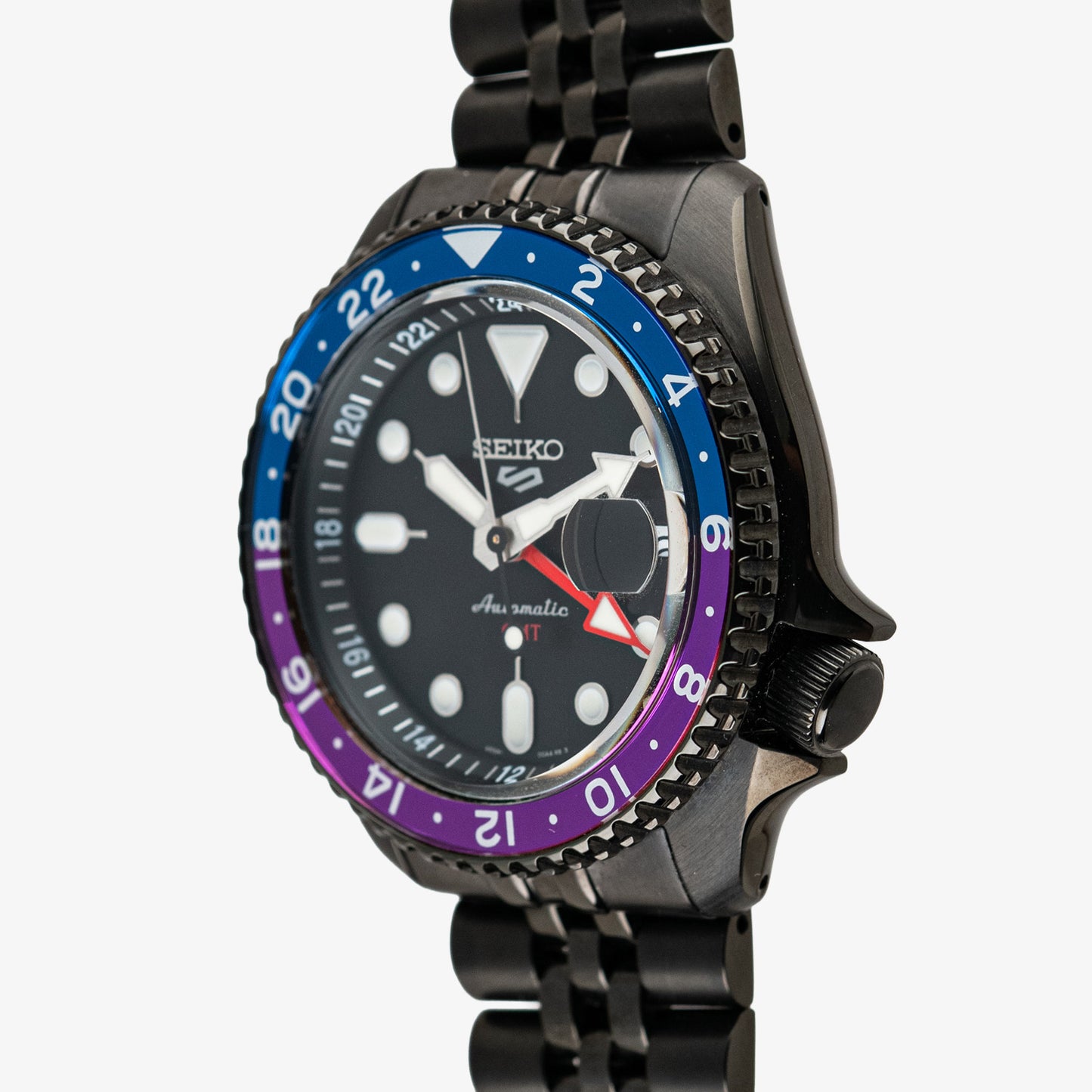 Seiko 5 Sports GMT Automatic Black PVD Pepsi 42.5mm