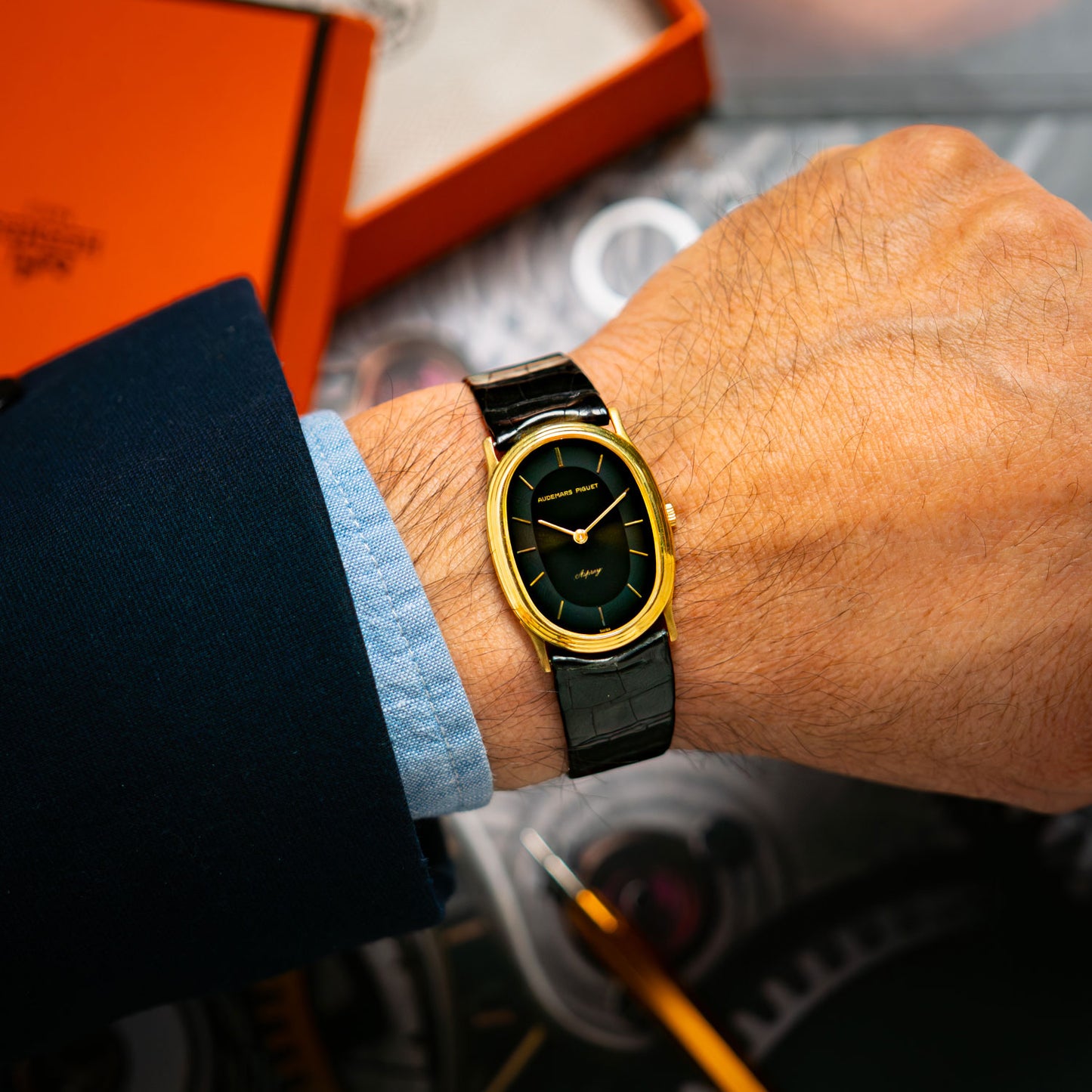 Audemars Piguet Ovale Yellow Gold Black Dial 31mm