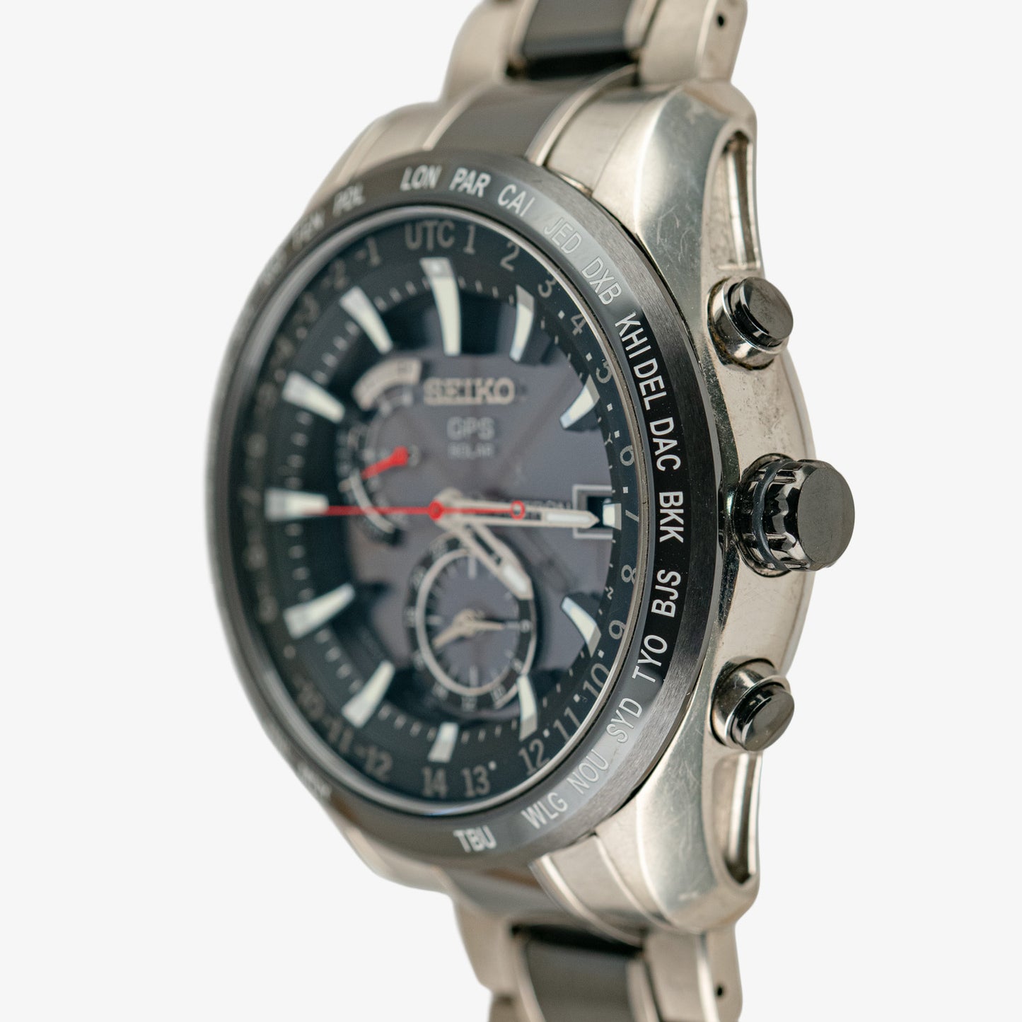 Seiko Astron GPS Solar Chronograph Black Dial 45mm