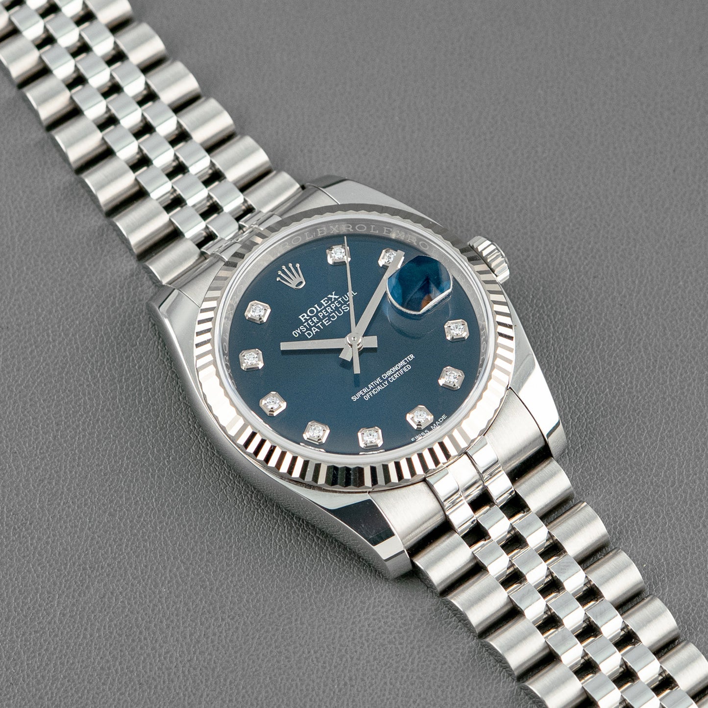 Rolex Datejust 116234 Steel/White Gold Diamonds Blue 36mm