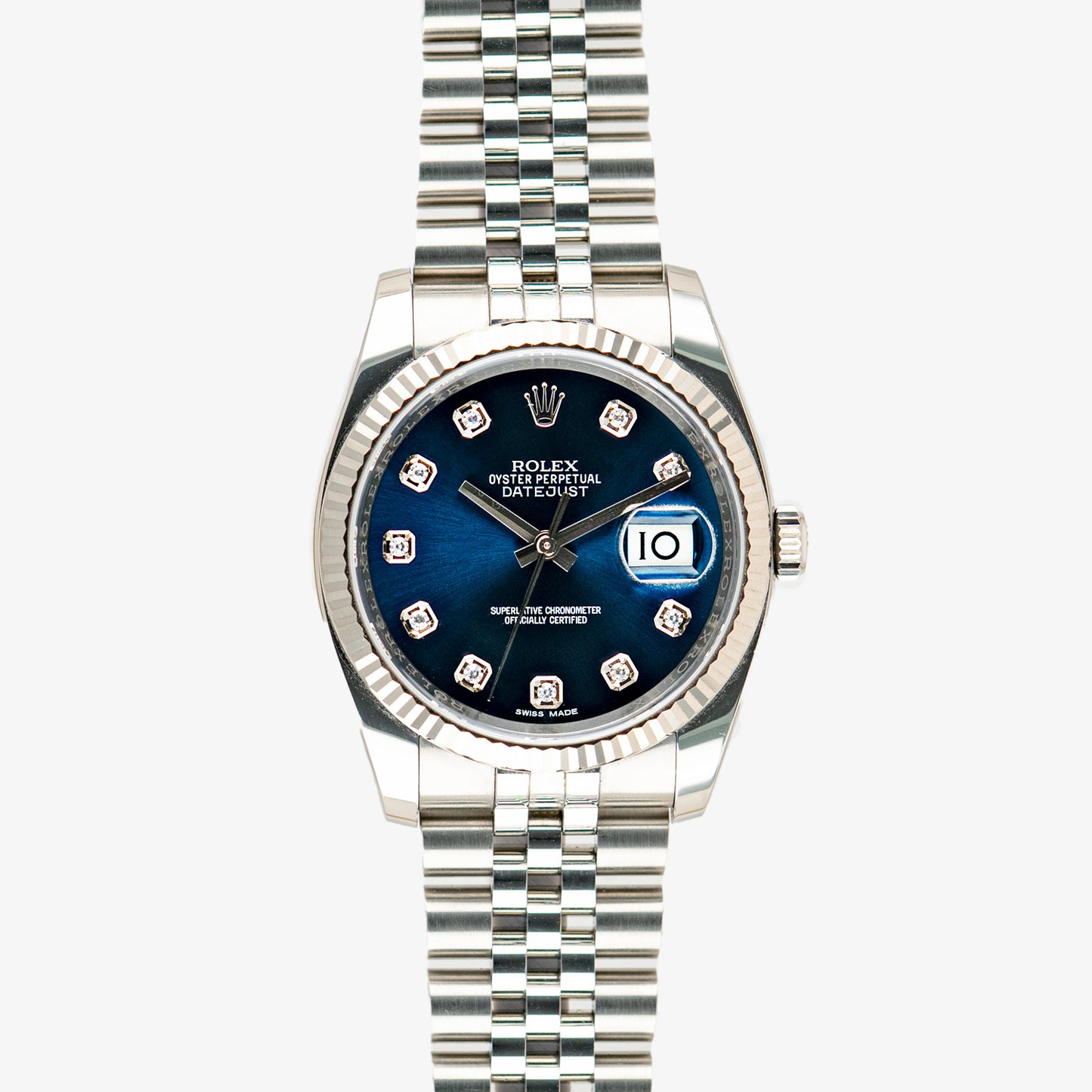 Rolex Datejust 116234 Steel/White Gold Diamonds Blue 36mm