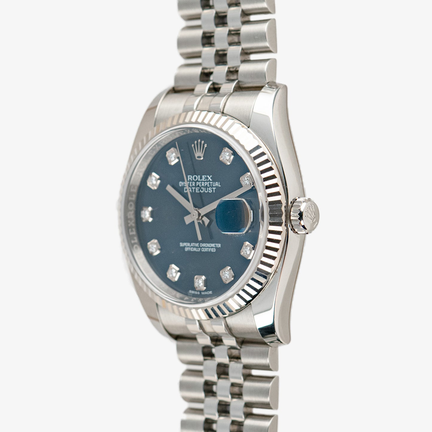 Rolex Datejust 116234 Steel/White Gold Diamonds Blue 36mm