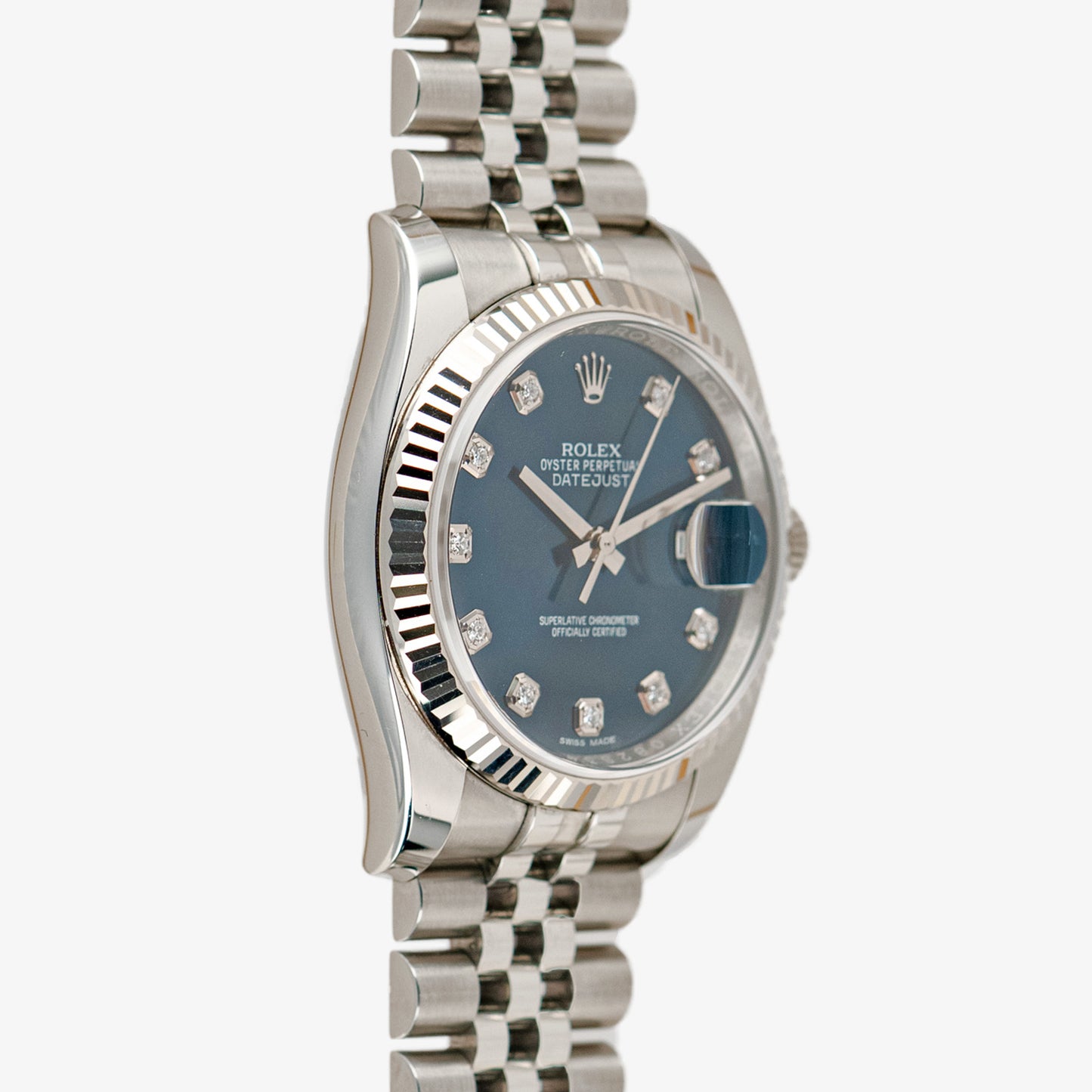 Rolex Datejust 116234 Steel/White Gold Diamonds Blue 36mm