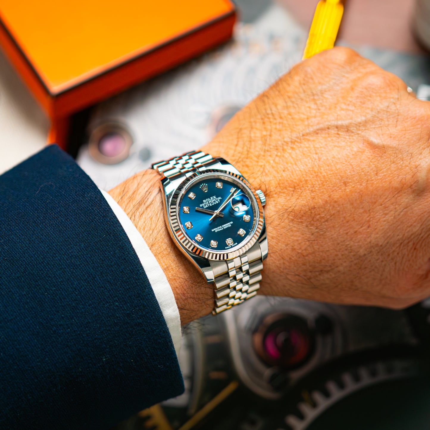 Rolex Datejust 116234 Steel/White Gold Diamonds Blue 36mm