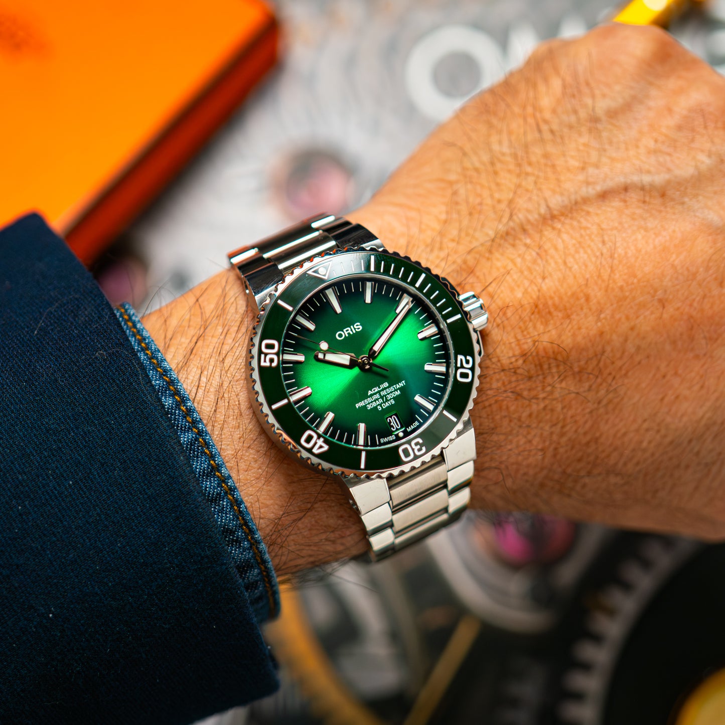Oris Aquis Date 5 Days Automatic Green Dial 43.5mm