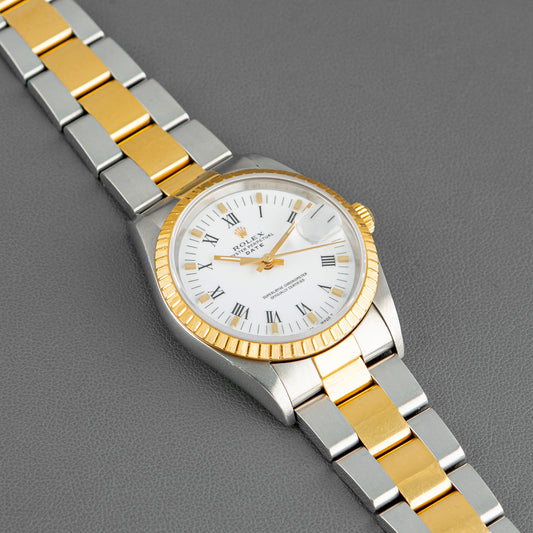 Rolex Oyster Perpetual Date 15223 Roman Two-Tone 34mm