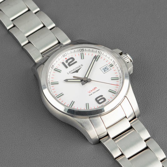 Longines Conquest V.H.P 50M Quartz White Dial 41mm