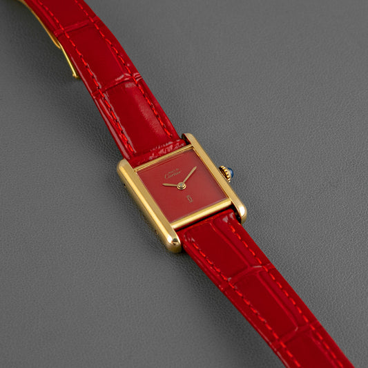 Cartier Tank Must Vermeil Red Dial Quartz 23mm