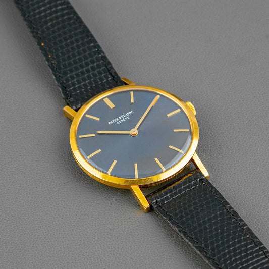 Patek Philippe Calatrava 3537 Yellow Gold Blue Dial 33mm