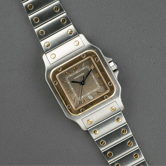Cartier Santos Galbée Quartz Two Tone Grey Dial 29mm