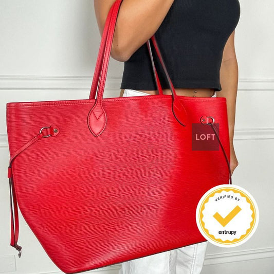 Louis Vuitton Neverfull MM Epi Cuero Roja