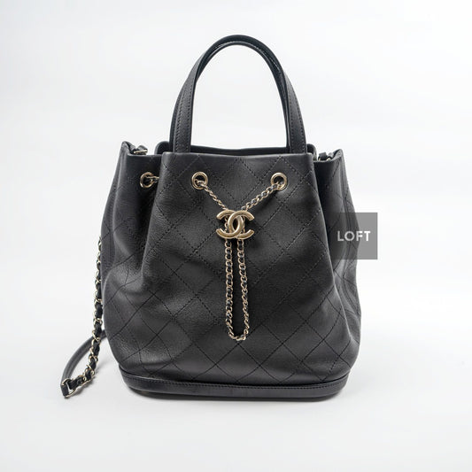 Chanel Bucket Bag Lambskin & Gold Metal