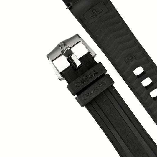 Correa Omega Diver 300 Caucho negro con Hebilla