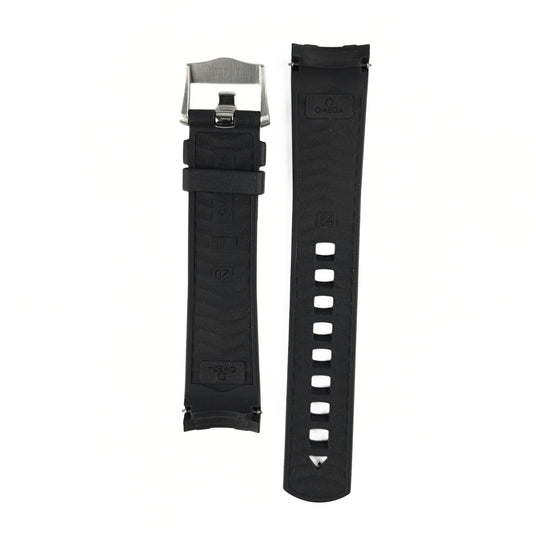 Correa Omega Diver 300 Caucho negro con Hebilla