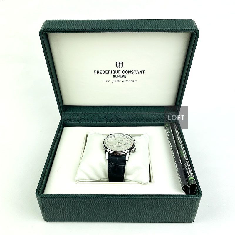 Frederique Constant Worldtimer Silver Dial Quartz 42 mm