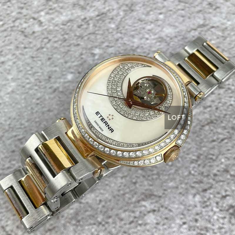 Eterna Grace Open Art Automatic Mother of Pearl Diamonds