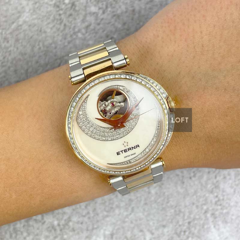 Eterna Grace Open Art Automatic Mother of Pearl Diamonds