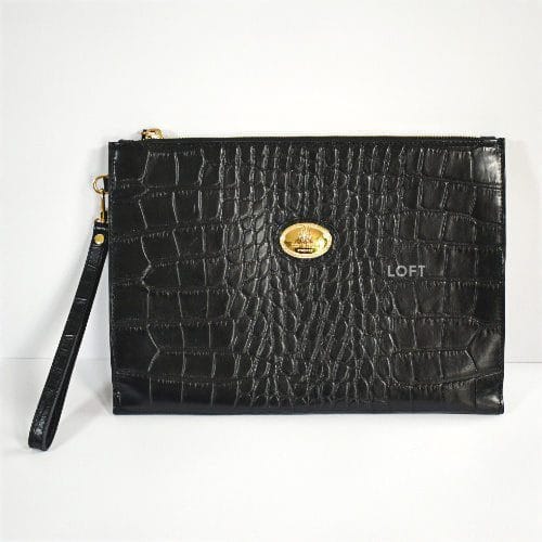 Roberto Cavalli Clutch Grande Cuero Negro