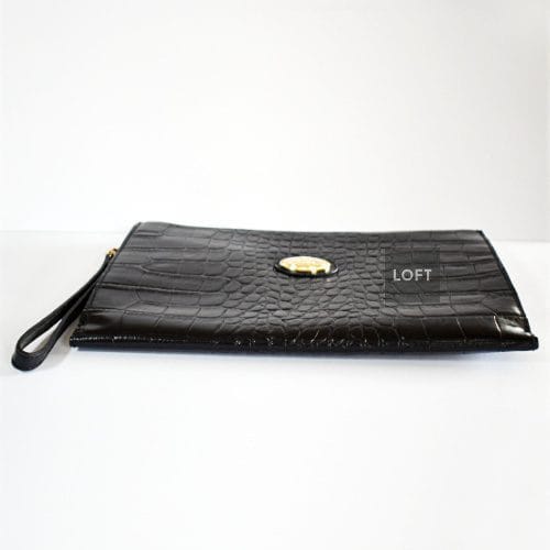 Roberto Cavalli Clutch Grande Cuero Negro