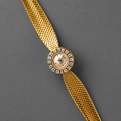 Omega Vintage Ladies Diamond Bezel Champagne Dial 18mm