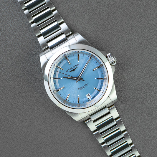 Longines Conquest Automatic Lavender Dial 34mm
