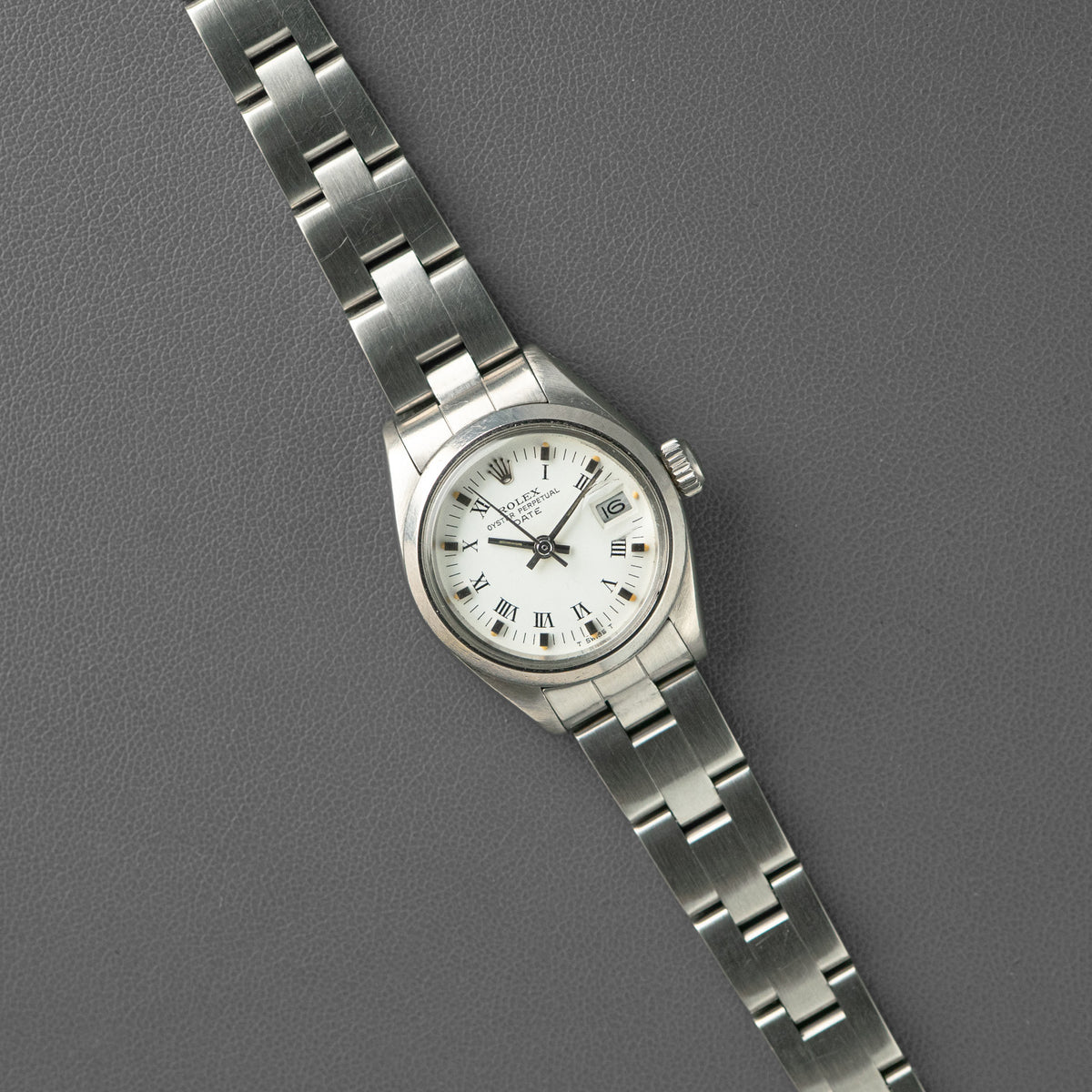 Rolex Oyster Perpetual Date 6916 White Roman Dial 26mm
