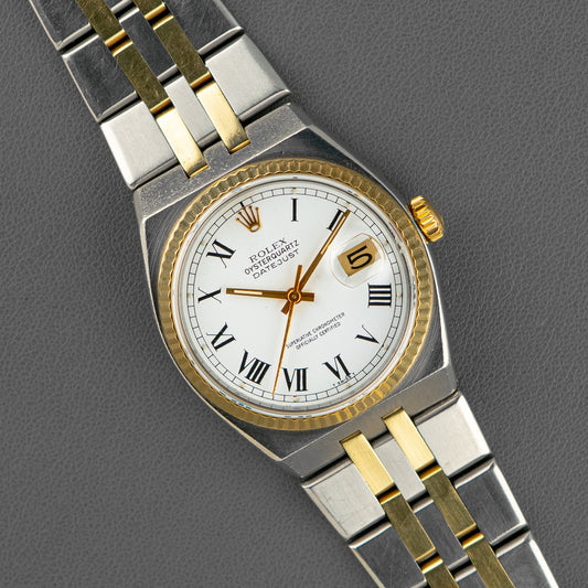 Rolex Datejust Oysterquartz 17013 White Roman Dial 36mm