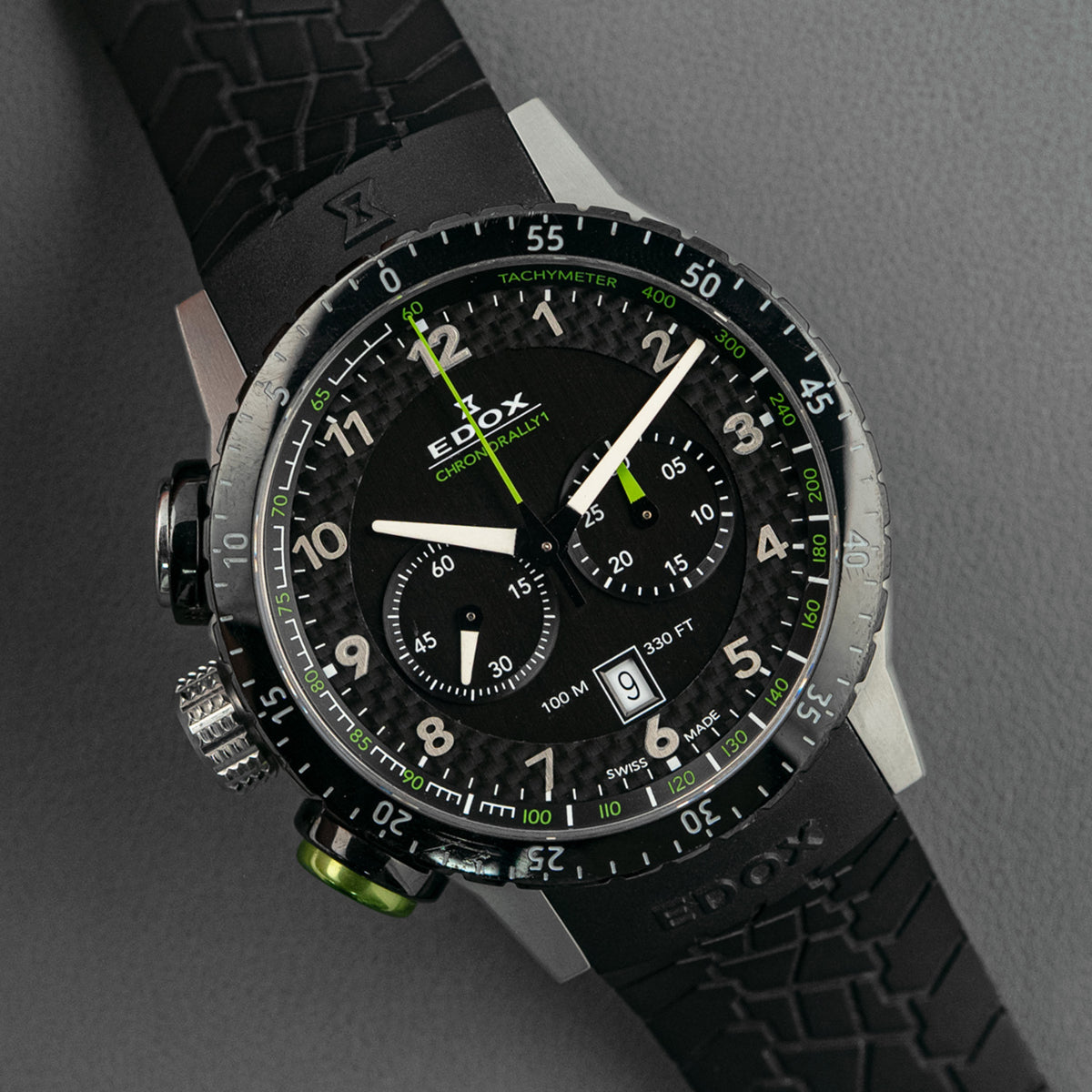 Edox Chronorally 1 Chronograph Brown Carbon Dial 45mm