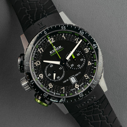 Edox Chronorally 1 Chronograph Brown Carbon Dial 45mm