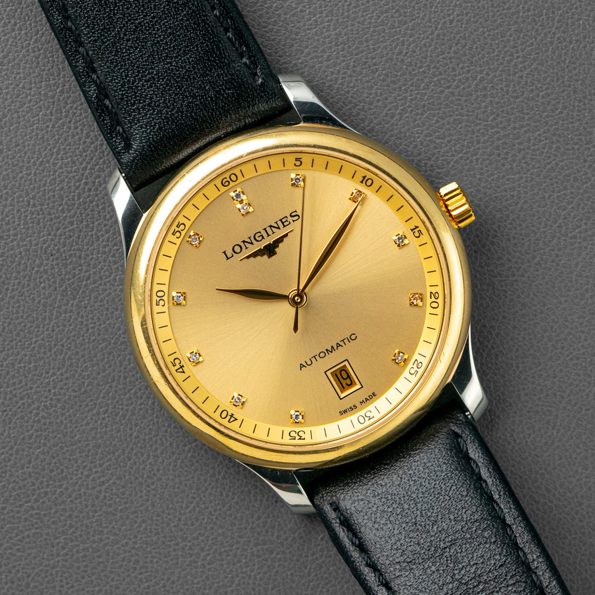 Longines Master Collection Automatic Diamond Golden Dial 38.5mm