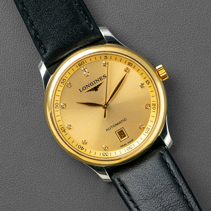 Longines Master Collection Automatic Diamond Golden Dial 38.5mm